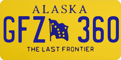 AK license plate GFZ360