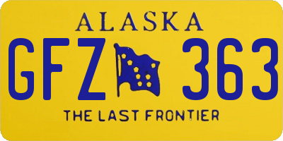 AK license plate GFZ363