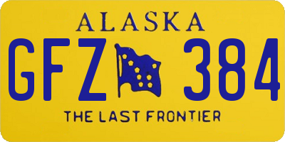 AK license plate GFZ384