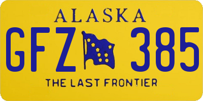 AK license plate GFZ385