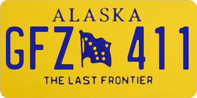 AK license plate GFZ411