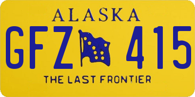 AK license plate GFZ415
