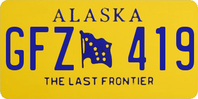 AK license plate GFZ419