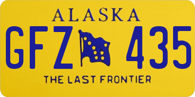 AK license plate GFZ435