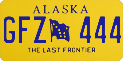 AK license plate GFZ444