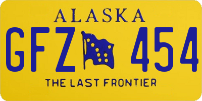 AK license plate GFZ454