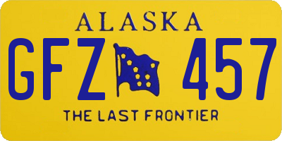 AK license plate GFZ457