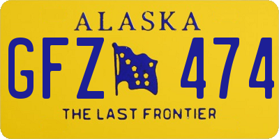 AK license plate GFZ474