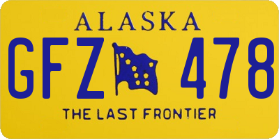 AK license plate GFZ478