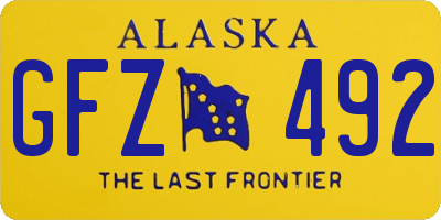 AK license plate GFZ492