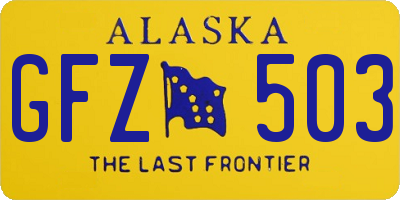 AK license plate GFZ503