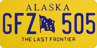AK license plate GFZ505