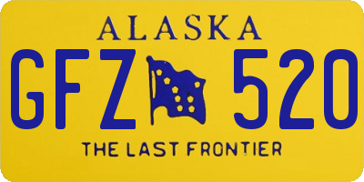 AK license plate GFZ520