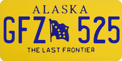 AK license plate GFZ525