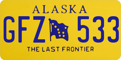 AK license plate GFZ533