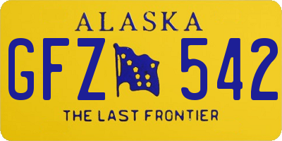 AK license plate GFZ542