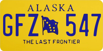 AK license plate GFZ547