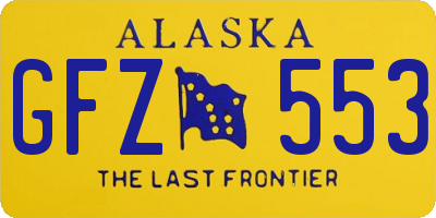 AK license plate GFZ553