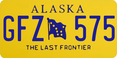 AK license plate GFZ575