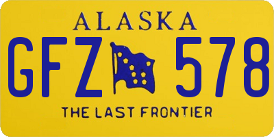 AK license plate GFZ578