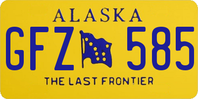 AK license plate GFZ585