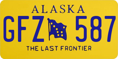 AK license plate GFZ587