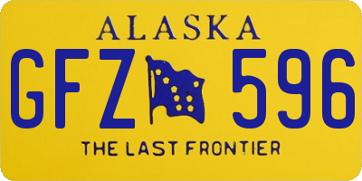 AK license plate GFZ596