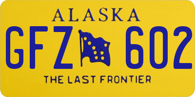 AK license plate GFZ602