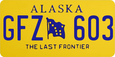 AK license plate GFZ603