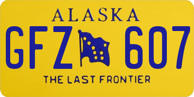AK license plate GFZ607