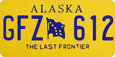 AK license plate GFZ612