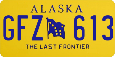 AK license plate GFZ613