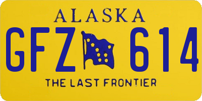 AK license plate GFZ614