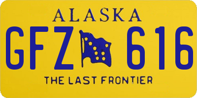 AK license plate GFZ616