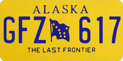 AK license plate GFZ617