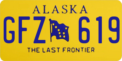 AK license plate GFZ619