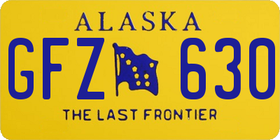 AK license plate GFZ630