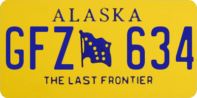 AK license plate GFZ634