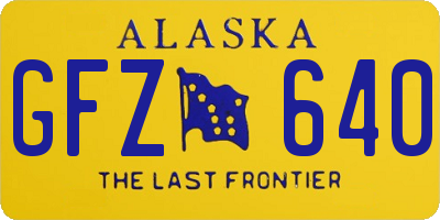 AK license plate GFZ640