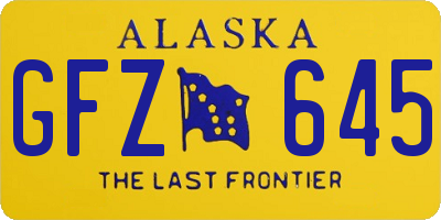 AK license plate GFZ645