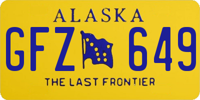 AK license plate GFZ649