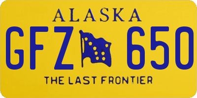 AK license plate GFZ650