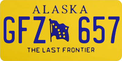 AK license plate GFZ657