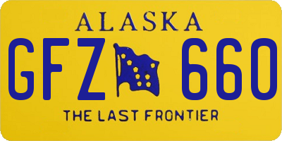 AK license plate GFZ660