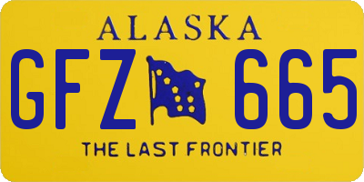 AK license plate GFZ665