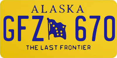 AK license plate GFZ670