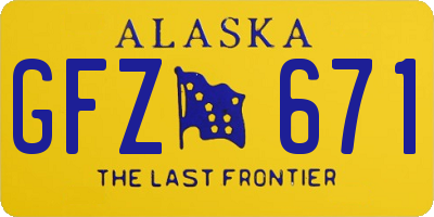AK license plate GFZ671