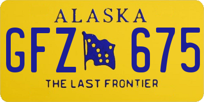 AK license plate GFZ675