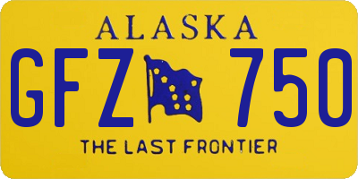 AK license plate GFZ750