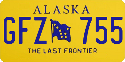 AK license plate GFZ755
